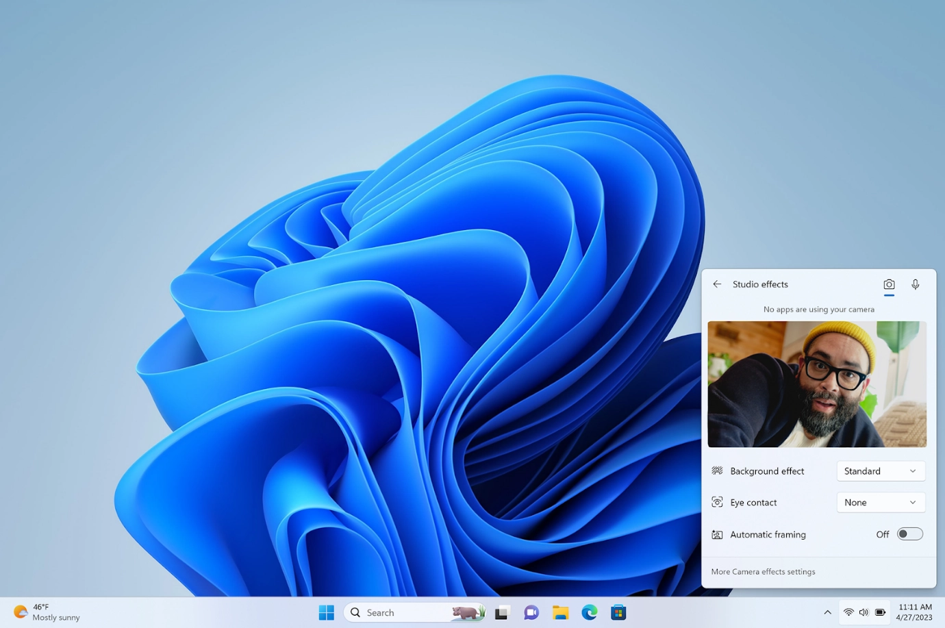 registrare webcam - windows studio effects